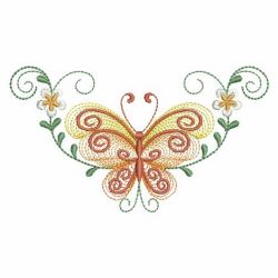 Rippled Butterfly Corner 12(Sm) machine embroidery designs