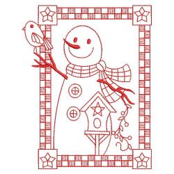 Redwork Snowman 02(Sm)