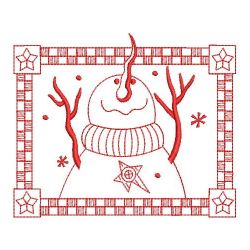 Redwork Snowman 04(Lg) machine embroidery designs