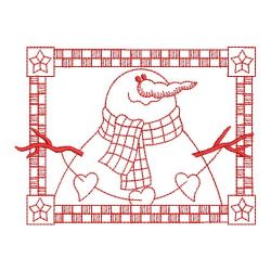 Redwork Snowman 06(Md) machine embroidery designs