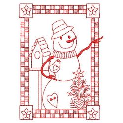 Redwork Snowman 09(Lg)