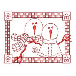 Redwork Snowman 10(Md) machine embroidery designs