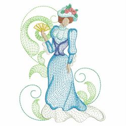 Rippled Victorian Lady 02(Md) machine embroidery designs