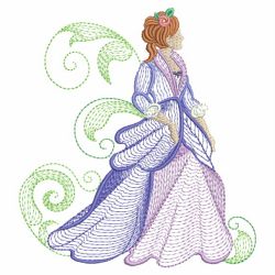 Rippled Victorian Lady 03(Lg) machine embroidery designs