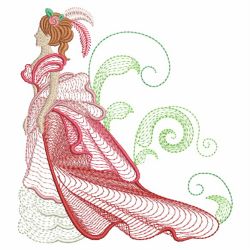 Rippled Victorian Lady 04(Md) machine embroidery designs