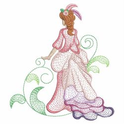 Rippled Victorian Lady 07(Sm) machine embroidery designs