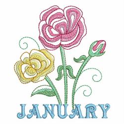 Month Flowers machine embroidery designs