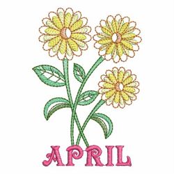 Month Flowers 04 machine embroidery designs
