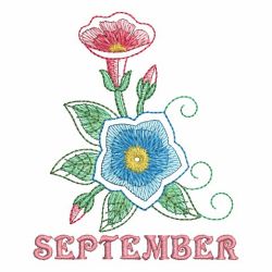 Month Flowers 09 machine embroidery designs