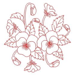 Redwork Heirloom Pansy 01(Md) machine embroidery designs