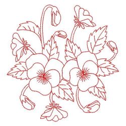 Redwork Heirloom Pansy(Md) machine embroidery designs