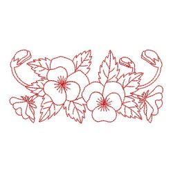 Redwork Heirloom Pansy 03(Md) machine embroidery designs