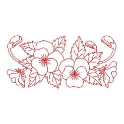 Redwork Heirloom Pansy 03(Sm) machine embroidery designs