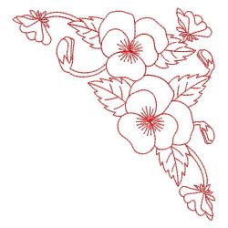 Redwork Heirloom Pansy 04(Sm) machine embroidery designs