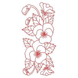 Redwork Heirloom Pansy 05(Md) machine embroidery designs