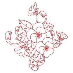 Redwork Heirloom Pansy 06(Md) machine embroidery designs