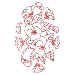 Redwork Heirloom Pansy 07(Sm) machine embroidery designs