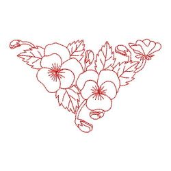 Redwork Heirloom Pansy 08(Md) machine embroidery designs