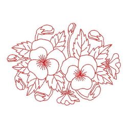 Redwork Heirloom Pansy 09(Md) machine embroidery designs