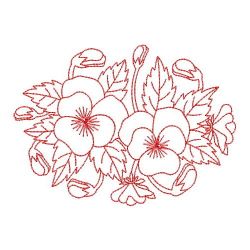 Redwork Heirloom Pansy 09(Lg) machine embroidery designs