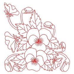 Redwork Heirloom Pansy 10(Md) machine embroidery designs