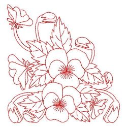 Redwork Heirloom Pansy 10(Lg) machine embroidery designs