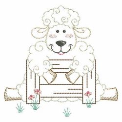 Vintage Cute Lamb 08(Md) machine embroidery designs