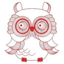 Redwork Rippled Owls 1 05(Sm) machine embroidery designs