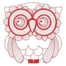 Redwork Rippled Owls 1 09(Sm)