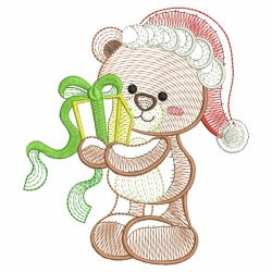 Rippled Teddy Bear 03(Md) machine embroidery designs