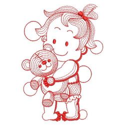 Redwork Lovely Baby 01(Lg) machine embroidery designs