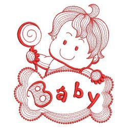 Redwork Lovely Baby 04(Lg) machine embroidery designs