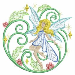 Rippled Christmas Fairy 02 machine embroidery designs