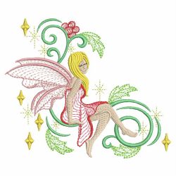 Rippled Christmas Fairy 03 machine embroidery designs