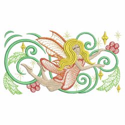Rippled Christmas Fairy 05 machine embroidery designs