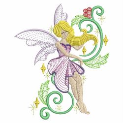 Rippled Christmas Fairy 08 machine embroidery designs