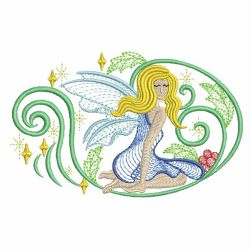 Rippled Christmas Fairy 09 machine embroidery designs