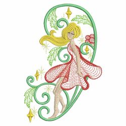 Rippled Christmas Fairy 10 machine embroidery designs