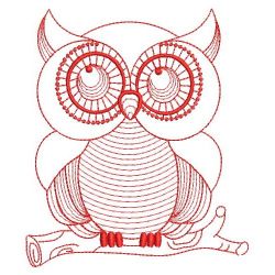 Redwork Rippled Owls 1 02(Sm) machine embroidery designs