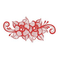 Redwork Rippled Roses 02(Sm) machine embroidery designs