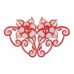 Redwork Rippled Roses 04(Md) machine embroidery designs