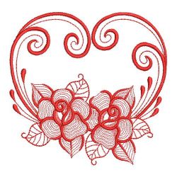 Redwork Rippled Roses 05(Sm) machine embroidery designs