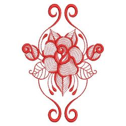 Redwork Rippled Roses 06(Md) machine embroidery designs