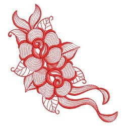 Redwork Rippled Roses 10(Sm) machine embroidery designs