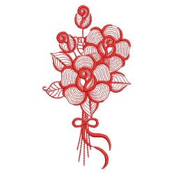 Redwork Rippled Roses 11(Lg) machine embroidery designs