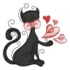 Valentine Cat Silhouettes 08