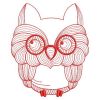 Redwork Rippled Owls 1(Lg)