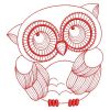 Redwork Rippled Owls 1(Sm)