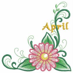 Flowers Of The Month 04(Lg) machine embroidery designs