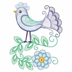 Rippled Fancy Bird 01(Md) machine embroidery designs